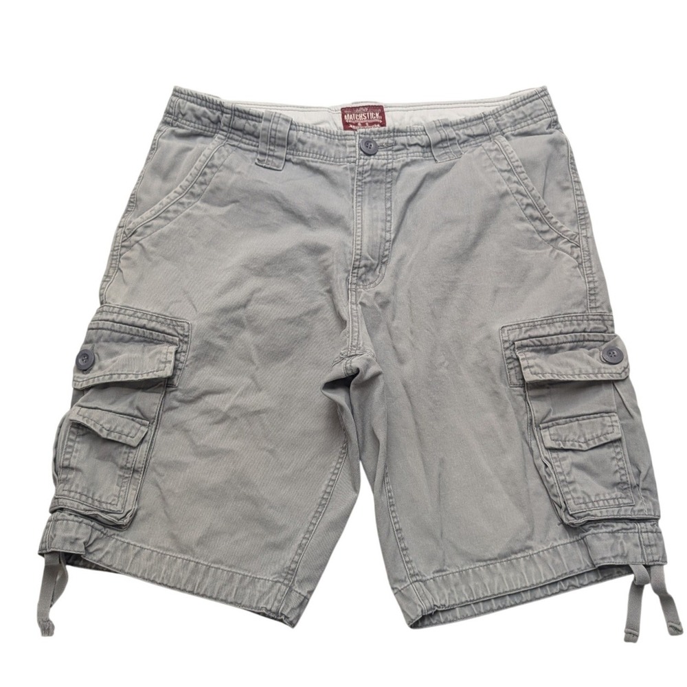 Matchstick Cargo Shorts Mens 34 Grey Cotton Utility Tactical 180/90A